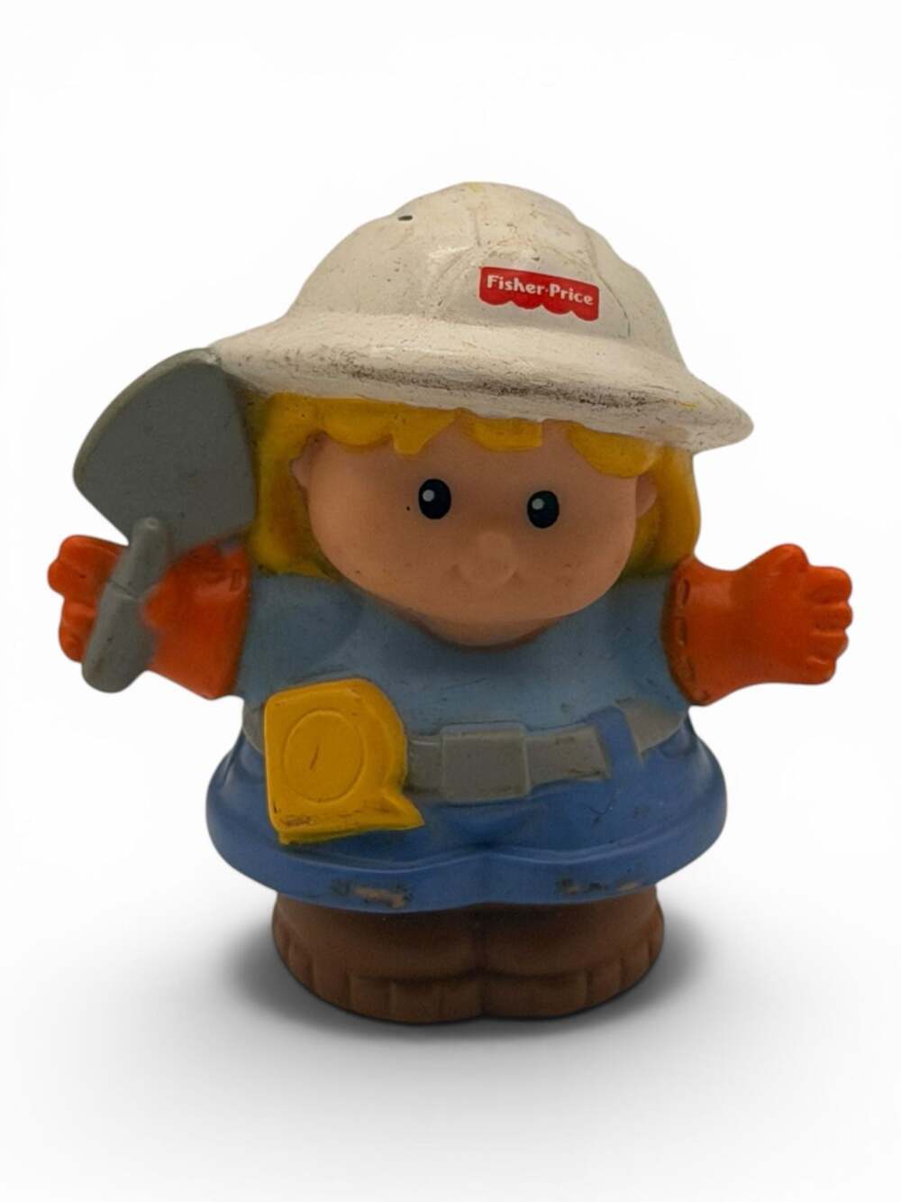 Fisher Price Little People Female Construction Worker Shovel Hardhat Figure